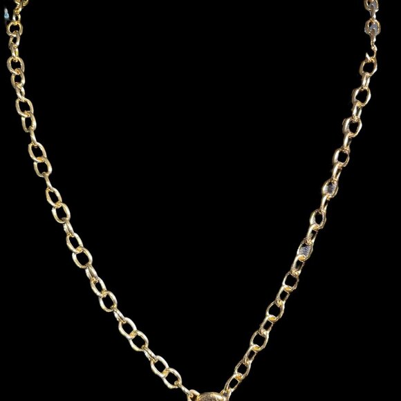 Urban Outfitters Gold Padlock Pendant Necklace Chunky Y2K Grunge Edgy Statement - Picture 5 of 6